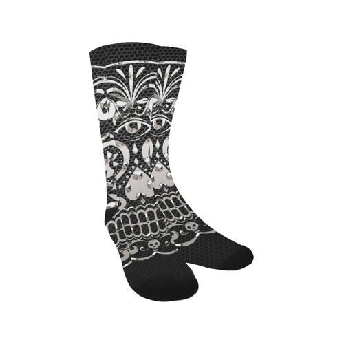 Skull, black silver metal Trouser Socks