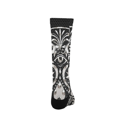 Skull, black silver metal Trouser Socks