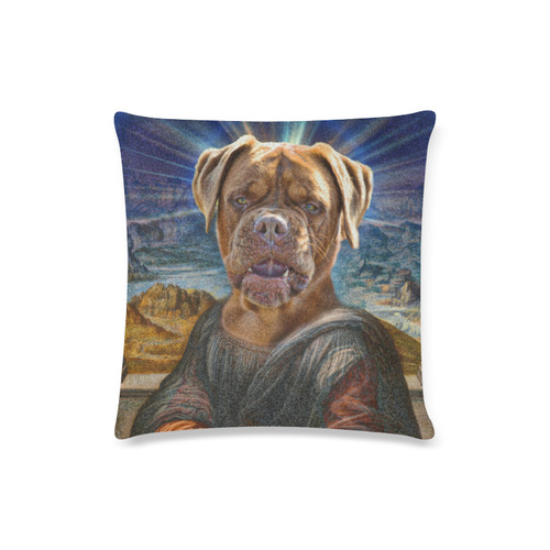 Funny Art BULLDOG MONA LISA Custom Zippered Pillow Case 16"x16"(Twin Sides)