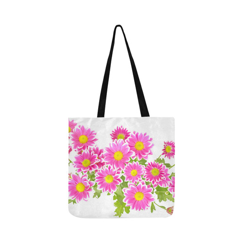 Asters Bouquet Pink White Flowers Reusable Shopping Bag Model 1660 (Two sides)