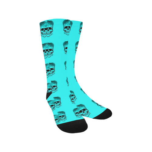 Funny Skull Pattern, aqua Trouser Socks