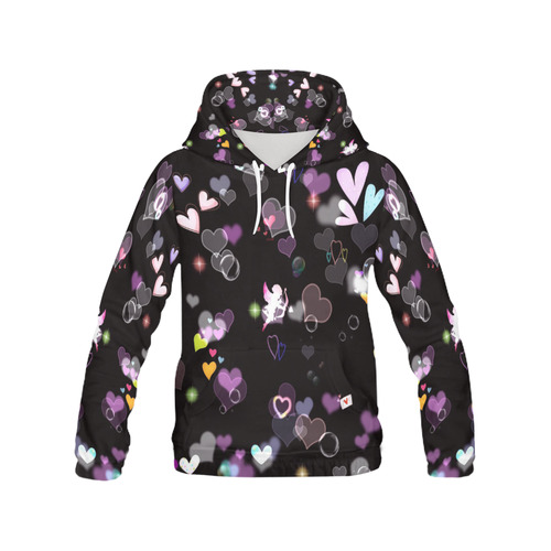 sweet love 417A by JamColors All Over Print Hoodie for Women (USA Size) (Model H13)