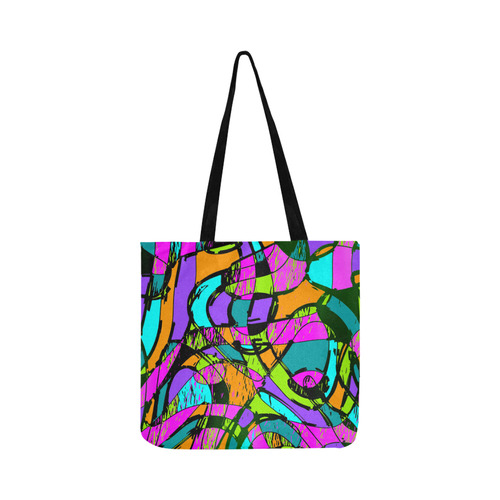 Abstract Art Squiggly Loops Multicolored Reusable Shopping Bag Model 1660 (Two sides)