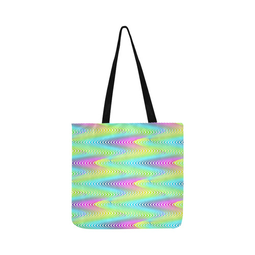 NEON colored WAVES STRIPES pattern Reusable Shopping Bag Model 1660 (Two sides)