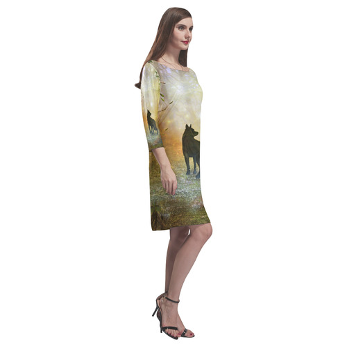 Teh lonely wolf Rhea Loose Round Neck Dress(Model D22)