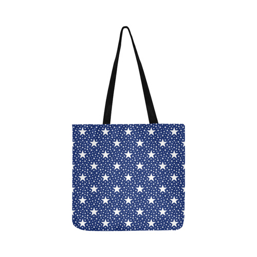 Different Size Stars seamless pattern white Reusable Shopping Bag Model 1660 (Two sides)