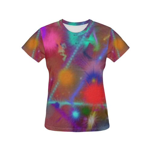 Astro Chart Colorful Abstract All Over Print T-Shirt for Women (USA Size) (Model T40)