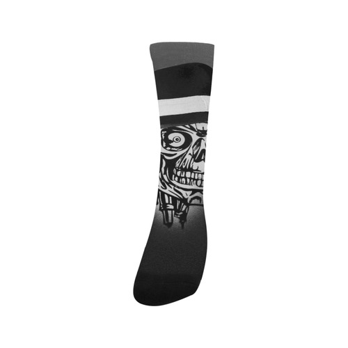 Elegant Skull with hat,B&W Trouser Socks