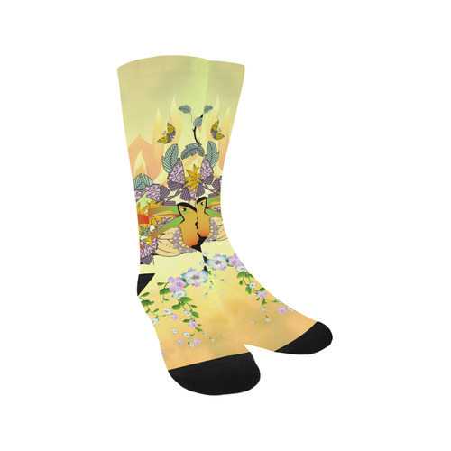 Toucan with flowers Trouser Socks