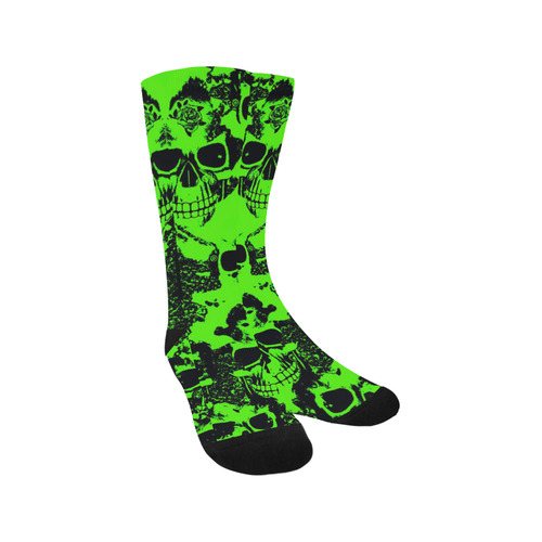 cloudy Skulls black green by JamColors Trouser Socks