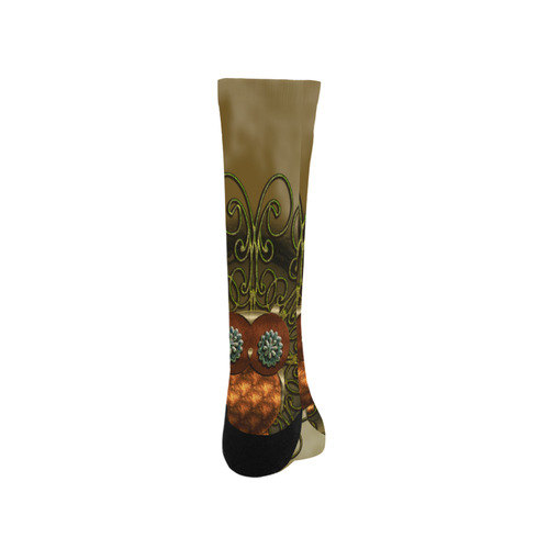 Steampunk cute owl Trouser Socks