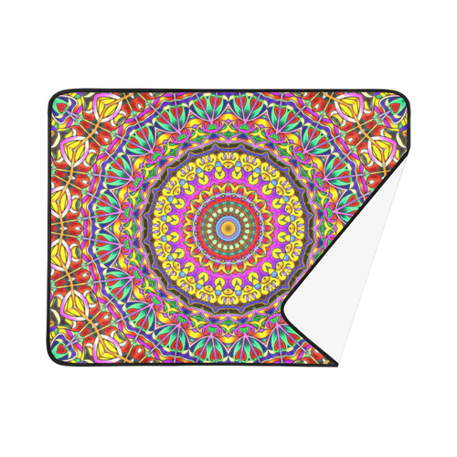 Oriental Watercolor Mandala multicolored h Beach Mat 78"x 60"