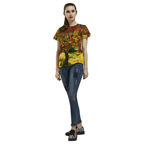 Van Gogh Mulberry Tree All Over Print T-Shirt for Women (USA Size) (Model T40)