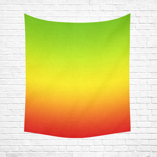 Rastafari Gradient Green Yellow Red Cotton Linen Wall Tapestry 51"x 60"