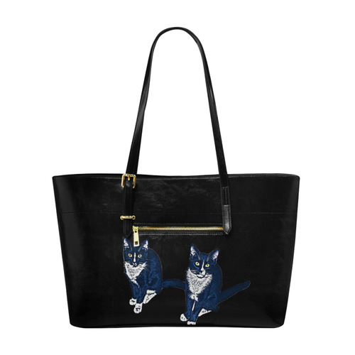 Two Blue Cats Euramerican Tote Bag/Large (Model 1656)