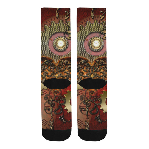 Steampunk, awesome glowing hearts Trouser Socks