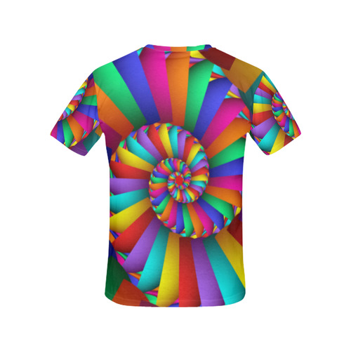 Rainbow Spiral Cool Colorful Abstract Fractal All Over Print T-Shirt for Women (USA Size) (Model T40)