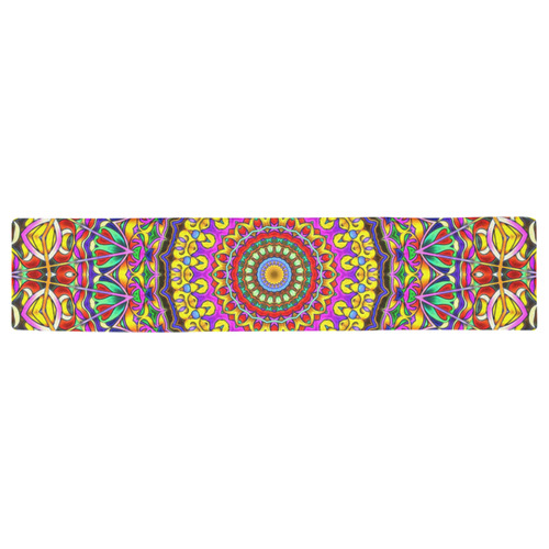 Oriental Watercolor Mandala multicolored h Table Runner 16x72 inch