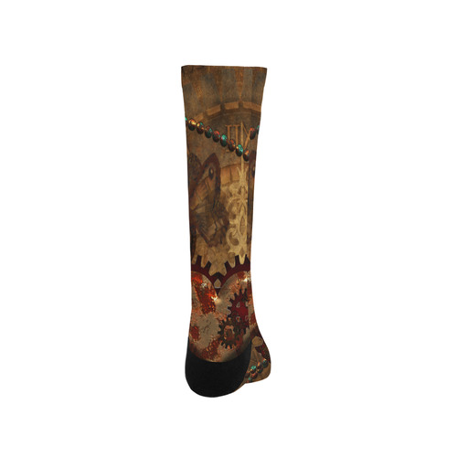 Steampunk, noble design clocks and gears Trouser Socks