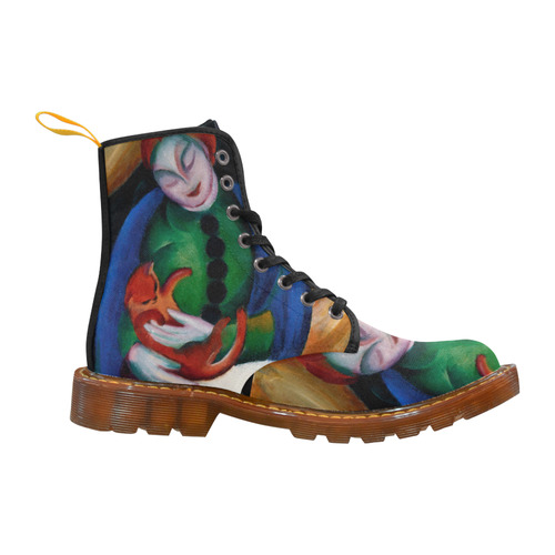 Girl With Cat II  by Franz Marc Martin Boots For Women Model 1203H