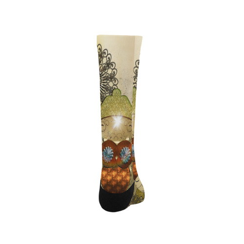 Steampunk, wonderful owl Trouser Socks
