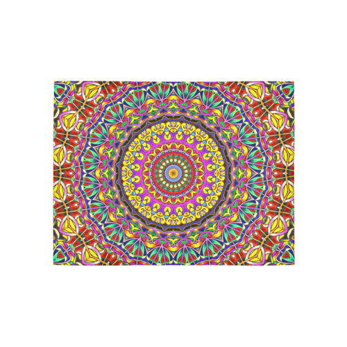 Oriental Watercolor Mandala multicolored h Area Rug 5'3''x4'