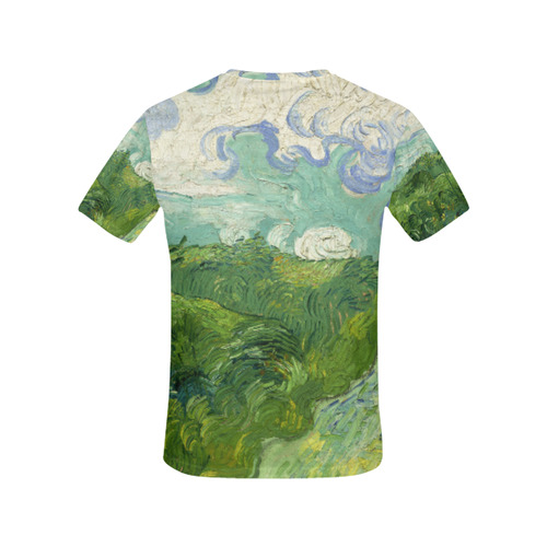 Van Gogh Green Wheat Fields All Over Print T-Shirt for Women (USA Size) (Model T40)
