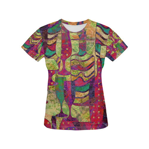 Colorful Abstract Bottles and Wine Glasses