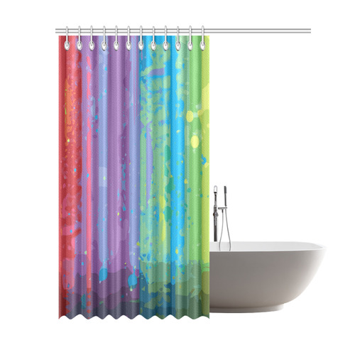 Cool Red Blue Purple Modern Abstract Shower Curtain 69"x84"