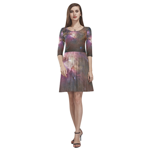 Orion Nebula Hubble 2006 Tethys Half-Sleeve Skater Dress(Model D20)