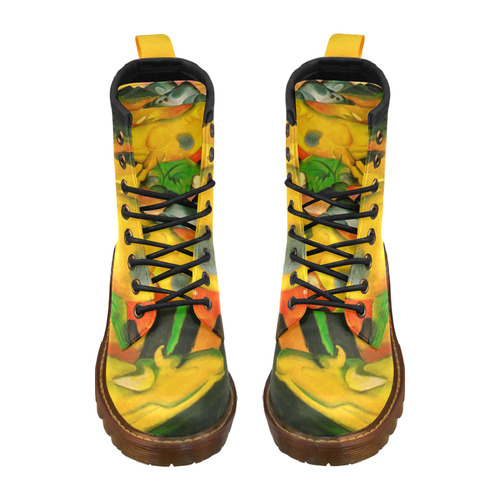 The Yellow Cow by Franz Marc High Grade PU Leather Martin Boots For Women Model 402H