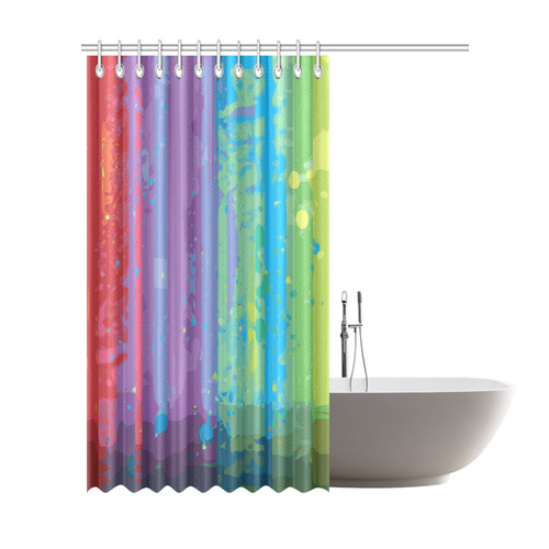 Cool Red Blue Purple Modern Abstract Shower Curtain 72"x84"