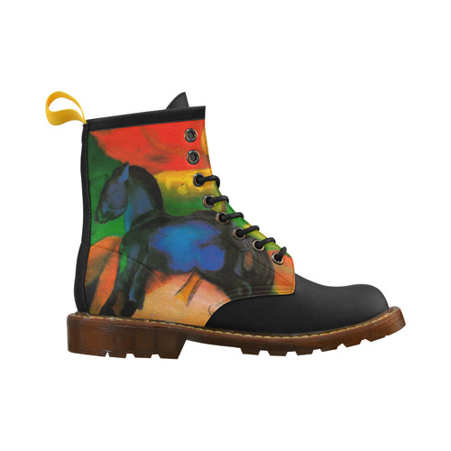 Little Blue Horse by Franz Marc High Grade PU Leather Martin Boots For Women Model 402H