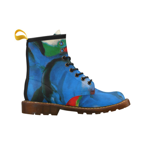 The Little Blue Horses by Franz Marc High Grade PU Leather Martin Boots For Women Model 402H