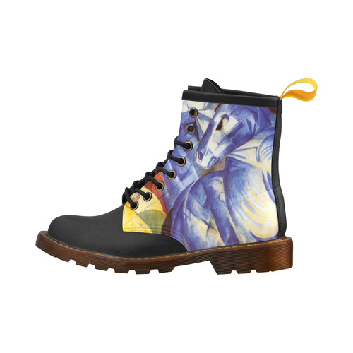 The Tower Of The Blue Horses by Franz Marc High Grade PU Leather Martin Boots For Women Model 402H