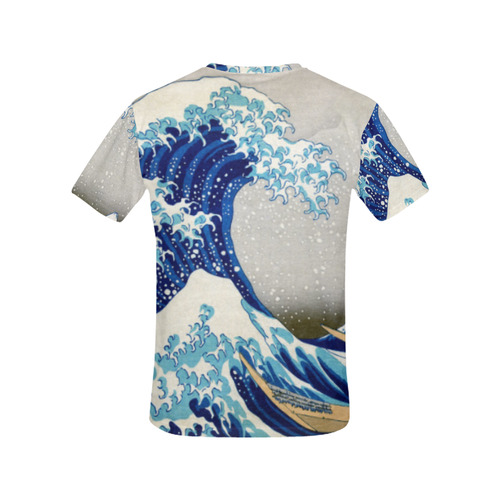 Great Wave Off Kanagawa Nature Art All Over Print T-Shirt for Women (USA Size) (Model T40)