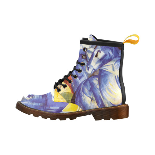The Tower Of The Blue Horses by Franz Marc High Grade PU Leather Martin Boots For Women Model 402H