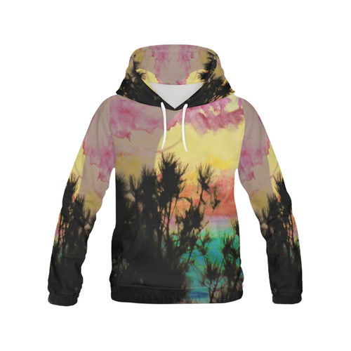 Moonaquarel by Martina Webster All Over Print Hoodie for Women (USA Size) (Model H13)