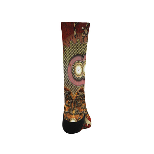 Steampunk, awesome glowing hearts Trouser Socks