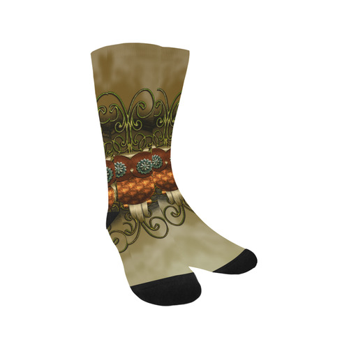 Steampunk cute owl Trouser Socks