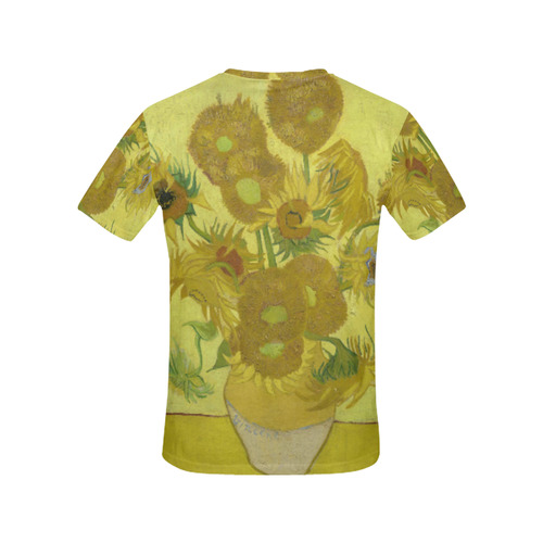 Van Gogh Sunflowers Floral Fine Art All Over Print T-Shirt for Women (USA Size) (Model T40)