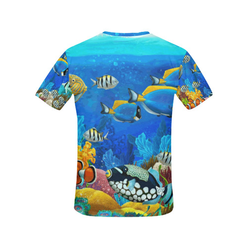 Clown Fish Tropical Coral Reef All Over Print T-Shirt for Women (USA Size) (Model T40)