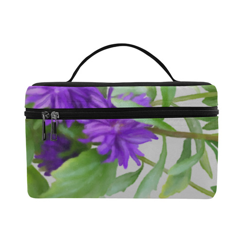 Purple Garden Flowers, floral watercolor Lunch Bag/Large (Model 1658)