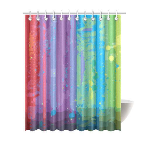 Cool Red Blue Purple Modern Abstract Shower Curtain 69"x84"