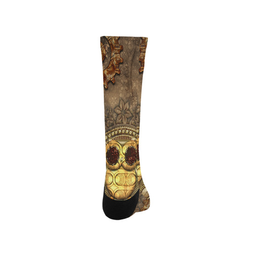 Steampunk, wonderful owl,clocks and gears Trouser Socks