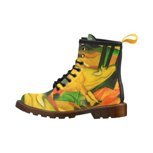 The Yellow Cow by Franz Marc High Grade PU Leather Martin Boots For Women Model 402H