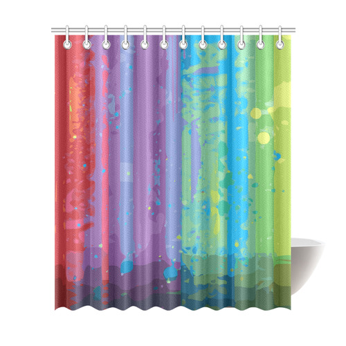 Cool Red Blue Purple Modern Abstract Shower Curtain 72"x84"