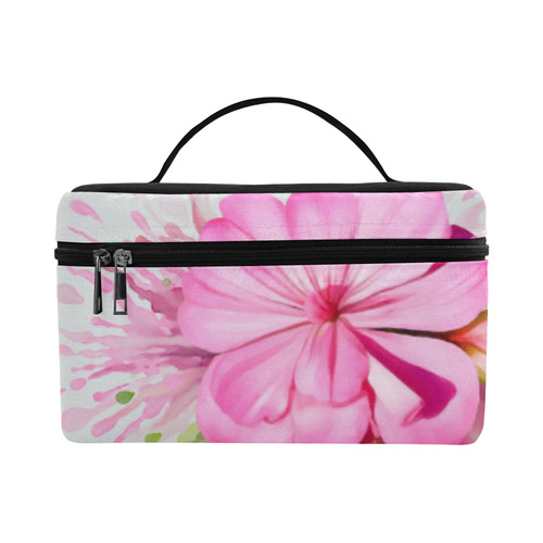 Pink flower color splash, floral watercolor Lunch Bag/Large (Model 1658)