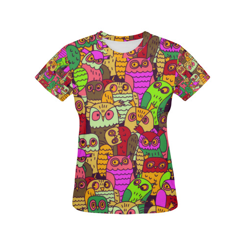 Cute Colorful Owls Nature Pattern