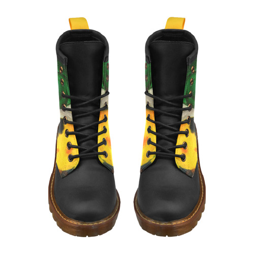 Red Yellow Green Cows by Franz Marc High Grade PU Leather Martin Boots For Women Model 402H